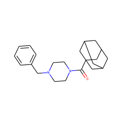 O=C(N1CCN(Cc2ccccc2)CC1)C12CC3CC(CC(C3)C1)C2 ZINC000019933395