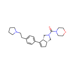 O=C(N1CCOCC1)N1C[C@@H]2CC=C(c3ccc(CCN4CCCC4)cc3)[C@@H]2C1 ZINC000040894886