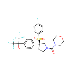 O=C(N1CCOCC1)N1CC[C@@](c2ccc(C(O)(C(F)(F)F)C(F)(F)F)cc2)(S(=O)(=O)c2ccc(F)cc2)C1 ZINC001772604020