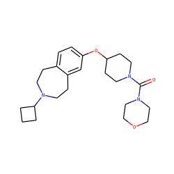 O=C(N1CCOCC1)N1CCC(Oc2ccc3c(c2)CCN(C2CCC2)CC3)CC1 ZINC000003961801