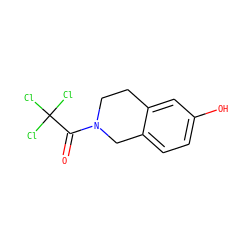 O=C(N1CCc2cc(O)ccc2C1)C(Cl)(Cl)Cl ZINC000071329506