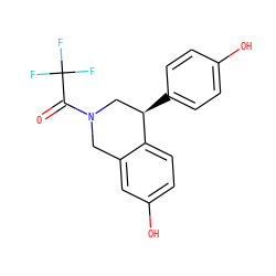 O=C(N1Cc2cc(O)ccc2[C@H](c2ccc(O)cc2)C1)C(F)(F)F ZINC000026663235