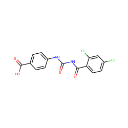 O=C(NC(=O)c1ccc(Cl)cc1Cl)Nc1ccc(C(=O)O)cc1 ZINC000013673942