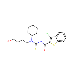 O=C(NC(=S)N(CCCCO)C1CCCCC1)c1sc2ccccc2c1Cl ZINC000002877884