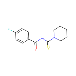 O=C(NC(=S)N1CCCCC1)c1ccc(F)cc1 ZINC000000525327