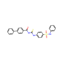 O=C(NC(=S)Nc1ccc(S(=O)(=O)Nc2ccccc2)cc1)c1ccc(-c2ccccc2)cc1 ZINC000013981817