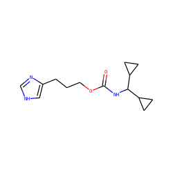O=C(NC(C1CC1)C1CC1)OCCCc1c[nH]cn1 ZINC000013490984
