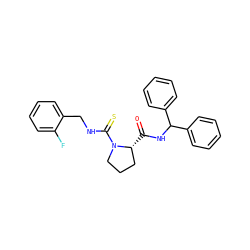 O=C(NC(c1ccccc1)c1ccccc1)[C@@H]1CCCN1C(=S)NCc1ccccc1F ZINC000013780782