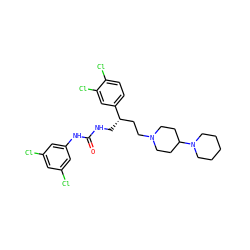 O=C(NC[C@@H](CCN1CCC(N2CCCCC2)CC1)c1ccc(Cl)c(Cl)c1)Nc1cc(Cl)cc(Cl)c1 ZINC000028112536