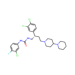 O=C(NC[C@@H](CCN1CCC(N2CCCCC2)CC1)c1ccc(Cl)c(Cl)c1)Nc1ccc(F)c(Cl)c1 ZINC000028104182