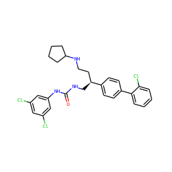 O=C(NC[C@@H](CCNC1CCCC1)c1ccc(-c2ccccc2Cl)cc1)Nc1cc(Cl)cc(Cl)c1 ZINC000028118202