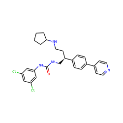O=C(NC[C@@H](CCNC1CCCC1)c1ccc(-c2ccncc2)cc1)Nc1cc(Cl)cc(Cl)c1 ZINC000028104204