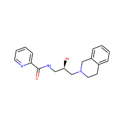 O=C(NC[C@@H](O)CN1CCc2ccccc2C1)c1ccccn1 ZINC000159320932