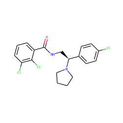 O=C(NC[C@@H](c1ccc(Cl)cc1)N1CCCC1)c1cccc(Cl)c1Cl ZINC000207623600