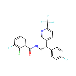 O=C(NC[C@@H](c1ccc(F)cc1)c1ccc(C(F)(F)F)nc1)c1cccc(F)c1Cl ZINC000217377479