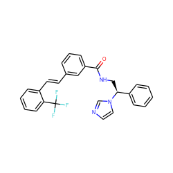 O=C(NC[C@@H](c1ccccc1)n1ccnc1)c1cccc(/C=C/c2ccccc2C(F)(F)F)c1 ZINC001772587461