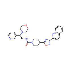 O=C(NC[C@@H](c1cccnc1)N1CCOCC1)N1CCC(c2nc(-c3ccc4ccccc4n3)no2)CC1 ZINC000072181613