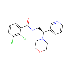 O=C(NC[C@@H](c1cccnc1)N1CCOCC1)c1cccc(Cl)c1Cl ZINC000207701842