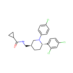 O=C(NC[C@@H]1CC[C@@H](c2ccc(Cl)cc2Cl)N(c2ccc(Cl)cc2)C1)C1CC1 ZINC000045370620