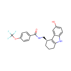 O=C(NC[C@@H]1CCCc2[nH]c3ccc(O)cc3c21)c1ccc(OC(F)(F)F)cc1 ZINC000029040701