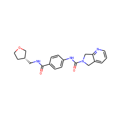 O=C(NC[C@@H]1CCOC1)c1ccc(NC(=O)N2Cc3cccnc3C2)cc1 ZINC000166942113