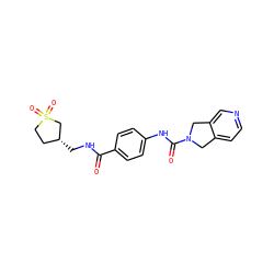 O=C(NC[C@@H]1CCS(=O)(=O)C1)c1ccc(NC(=O)N2Cc3ccncc3C2)cc1 ZINC000166805665