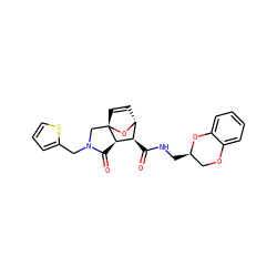 O=C(NC[C@@H]1COc2ccccc2O1)[C@@H]1[C@H]2C=C[C@@]3(CN(Cc4cccs4)C(=O)[C@H]13)O2 ZINC000250529922