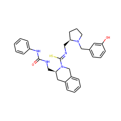 O=C(NC[C@@H]1Cc2ccccc2CN1/C(S)=N/C[C@H]1CCCN1Cc1cccc(O)c1)Nc1ccccc1 ZINC000013489677