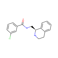 O=C(NC[C@@H]1NCCc2ccccc21)c1cccc(Cl)c1 ZINC000314555257