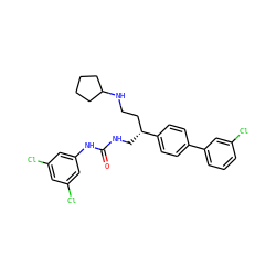 O=C(NC[C@H](CCNC1CCCC1)c1ccc(-c2cccc(Cl)c2)cc1)Nc1cc(Cl)cc(Cl)c1 ZINC000028104798
