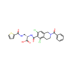 O=C(NC[C@H](NC(=O)c1c(Cl)cc2c(c1Cl)CCN(C(=O)c1ccccc1)C2)C(=O)O)c1cccs1 ZINC000058604125