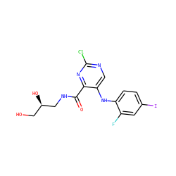 O=C(NC[C@H](O)CO)c1nc(Cl)ncc1Nc1ccc(I)cc1F ZINC000169337226