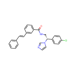 O=C(NC[C@H](c1ccc(Cl)cc1)n1ccnc1)c1cccc(/C=C/c2ccccc2)c1 ZINC001772654106