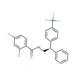 O=C(NC[C@H](c1ccccc1)c1ccc(C(F)(F)F)nc1)c1ccc(Cl)cc1Cl ZINC000217384922