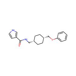 O=C(NC[C@H]1CC[C@@H](COc2ccccc2)CC1)c1cc[nH]c1 ZINC000253667679