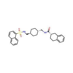O=C(NC[C@H]1CC[C@H](CNS(=O)(=O)c2cccc3ccccc23)CC1)[C@H]1CCc2ccccc2C1 ZINC000253635114