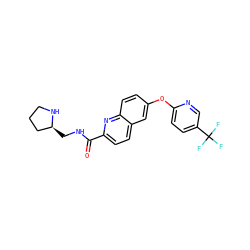 O=C(NC[C@H]1CCCN1)c1ccc2cc(Oc3ccc(C(F)(F)F)cn3)ccc2n1 ZINC001772614991