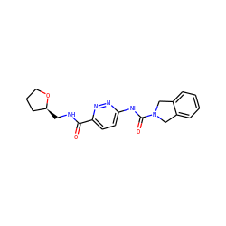 O=C(NC[C@H]1CCCO1)c1ccc(NC(=O)N2Cc3ccccc3C2)nn1 ZINC000167306414