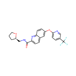 O=C(NC[C@H]1CCCO1)c1ccc2cc(Oc3ccc(C(F)(F)F)cn3)ccc2n1 ZINC001772581703
