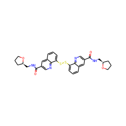 O=C(NC[C@H]1CCCO1)c1cnc2c(SSc3cccc4cc(C(=O)NC[C@H]5CCCO5)cnc34)cccc2c1 ZINC001772626371