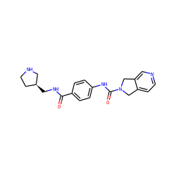 O=C(NC[C@H]1CCNC1)c1ccc(NC(=O)N2Cc3ccncc3C2)cc1 ZINC000166169244