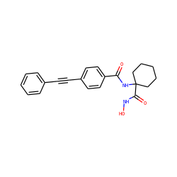 O=C(NC1(C(=O)NO)CCCCC1)c1ccc(C#Cc2ccccc2)cc1 ZINC000096909803