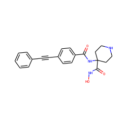 O=C(NC1(C(=O)NO)CCNCC1)c1ccc(C#Cc2ccccc2)cc1 ZINC000096910091