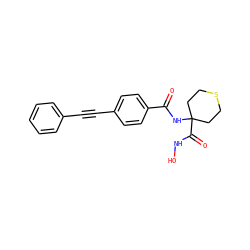 O=C(NC1(C(=O)NO)CCSCC1)c1ccc(C#Cc2ccccc2)cc1 ZINC000096910089
