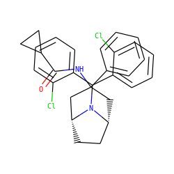 O=C(NC1(c2ccccc2)C[C@@H]2CC[C@H](C1)N2C(c1ccccc1Cl)c1ccccc1Cl)C1CC1 ZINC000040875449