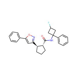 O=C(NC1(c2ccccc2)CC(F)C1)[C@@H]1CCC[C@H]1c1cc(-c2ccccc2)on1 ZINC000045253243