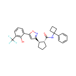 O=C(NC1(c2ccccc2)CCC1)[C@@H]1CCC[C@H]1c1cc(-c2cccc(C(F)(F)F)c2O)on1 ZINC000045245803
