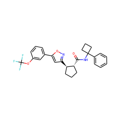 O=C(NC1(c2ccccc2)CCC1)[C@@H]1CCC[C@H]1c1cc(-c2cccc(OC(F)(F)F)c2)on1 ZINC000045254010