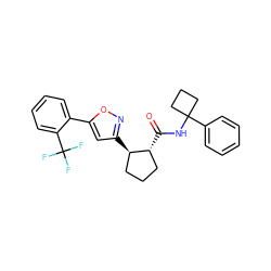 O=C(NC1(c2ccccc2)CCC1)[C@@H]1CCC[C@H]1c1cc(-c2ccccc2C(F)(F)F)on1 ZINC000045245533