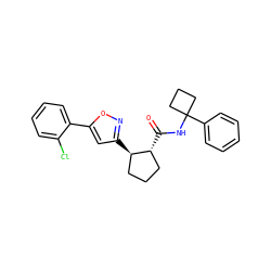 O=C(NC1(c2ccccc2)CCC1)[C@@H]1CCC[C@H]1c1cc(-c2ccccc2Cl)on1 ZINC000045314677